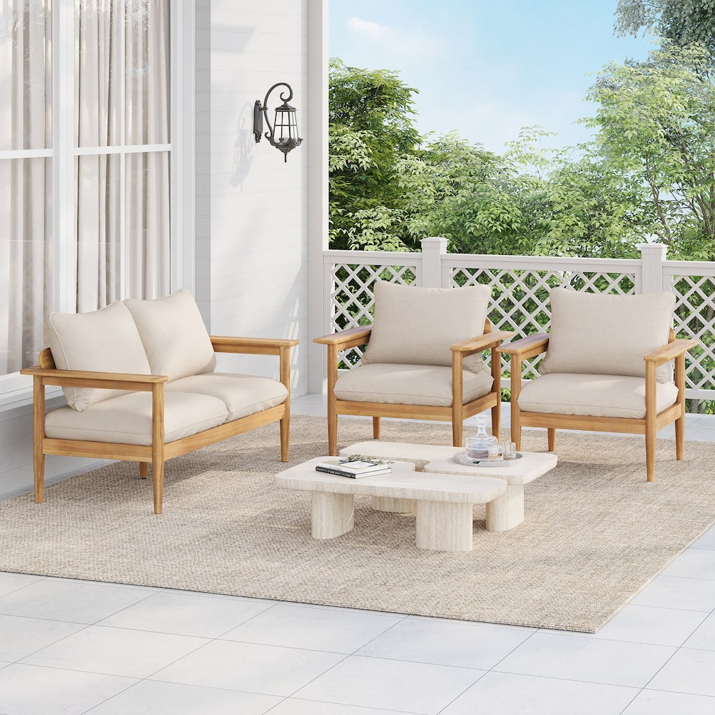 3 Piece Outdoor Patio Chat Set