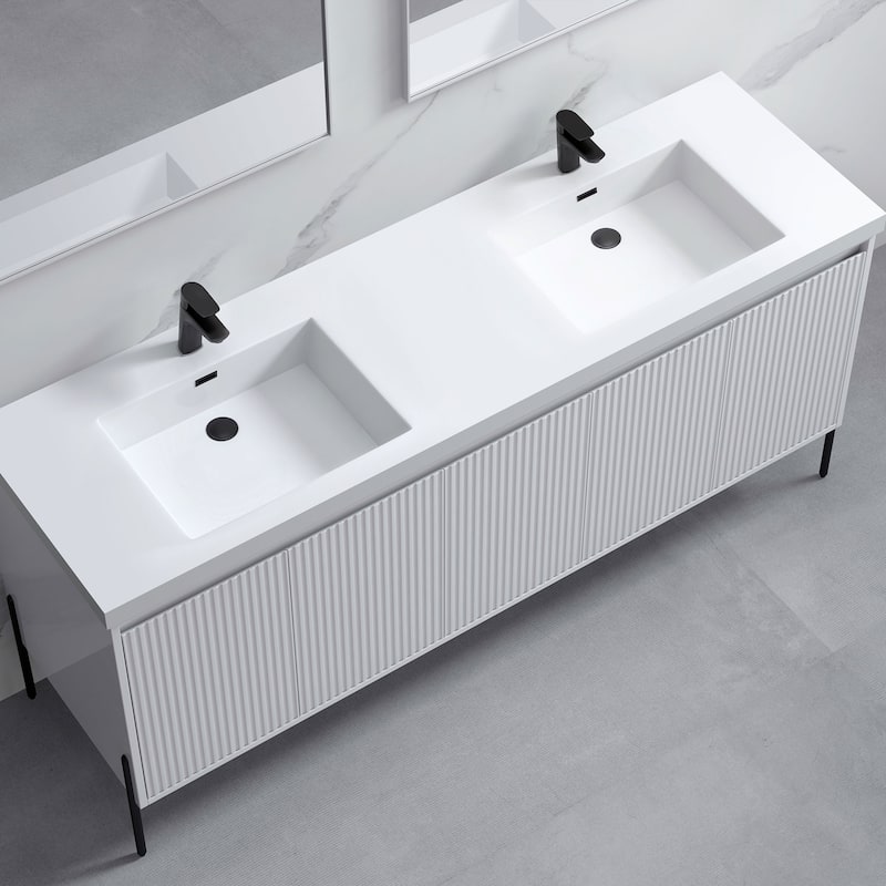 Ripple 72" Double Bathroom Vanity Kit (Assembly Required)