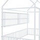 preview thumbnail 59 of 70, Metal House Bed with Metal Grid and Storage Shelves, Twin/Full Size Floor Montessori Bed with Roof Frame and Fence Guardrails