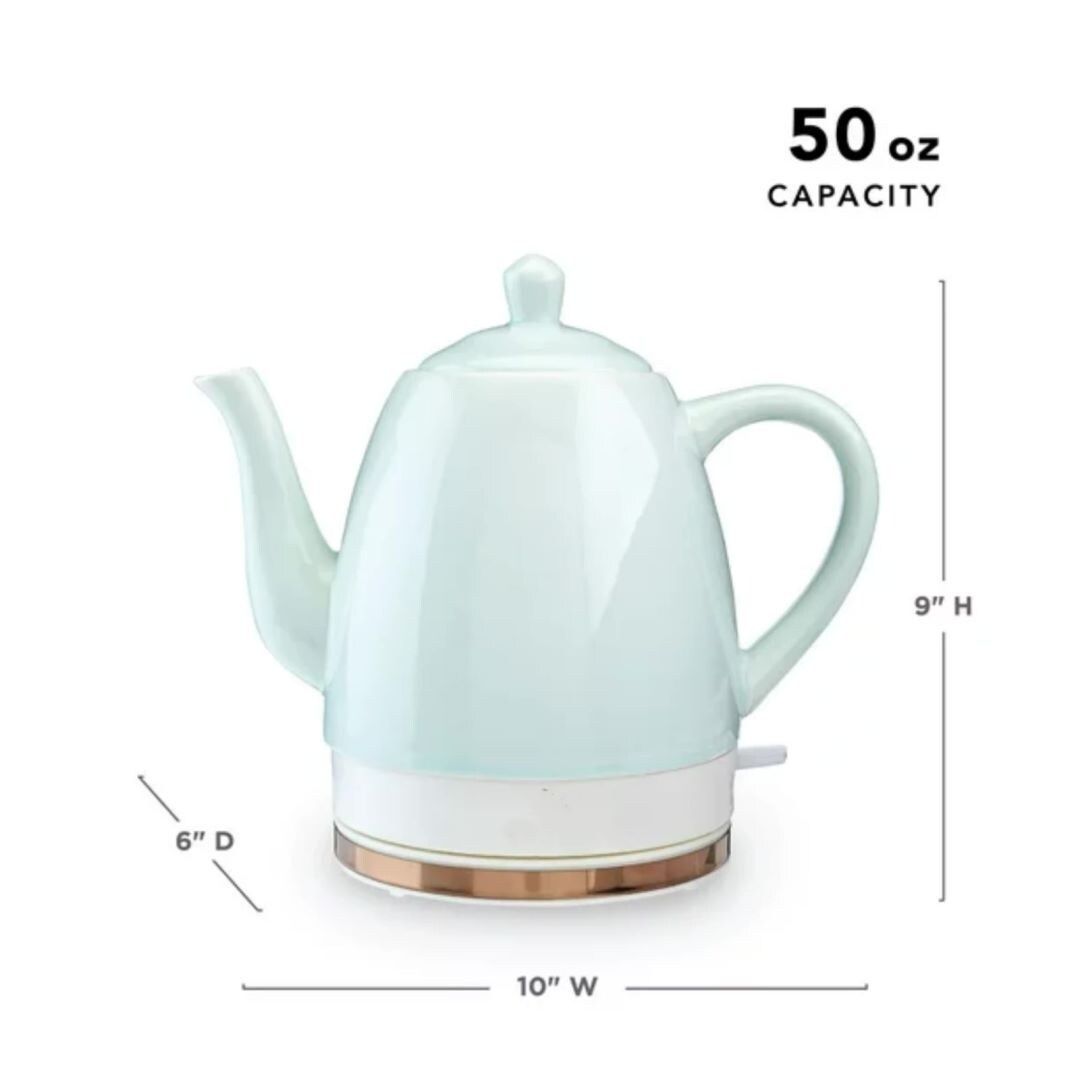 1.5 L Cordless Ceramic Gooseneck Spout Electric Tea Kettle, Mint - Bed Bath  & Beyond - 37562779