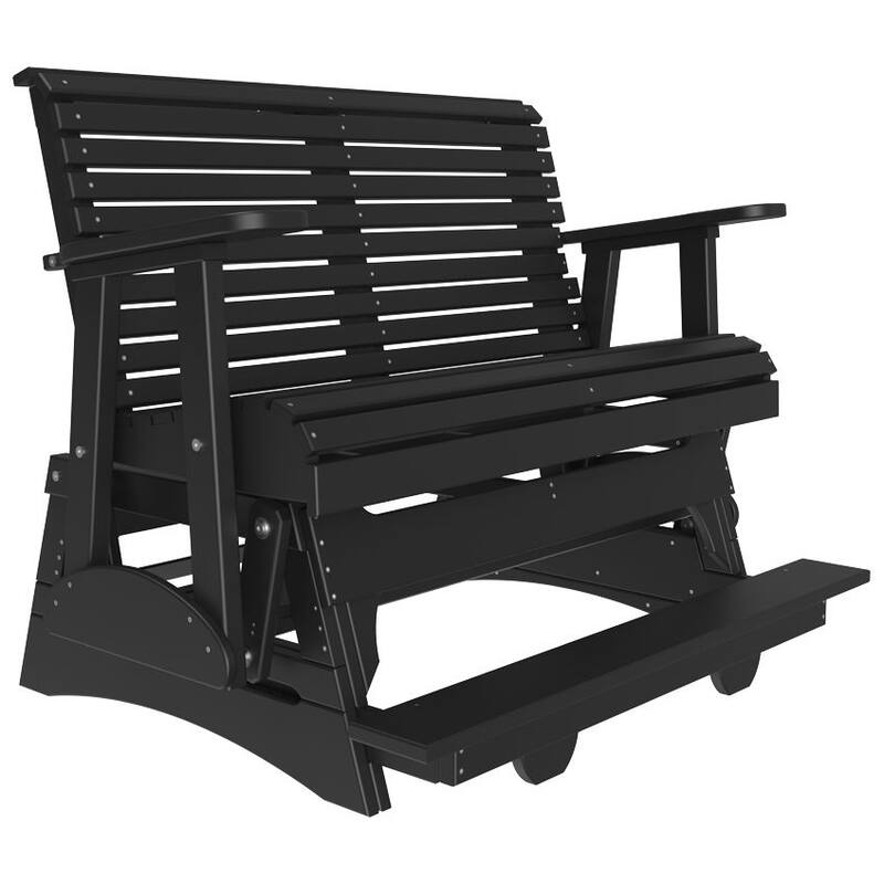 Poly Lumber Plain Rollback Balcony Glider - 4' - Black
