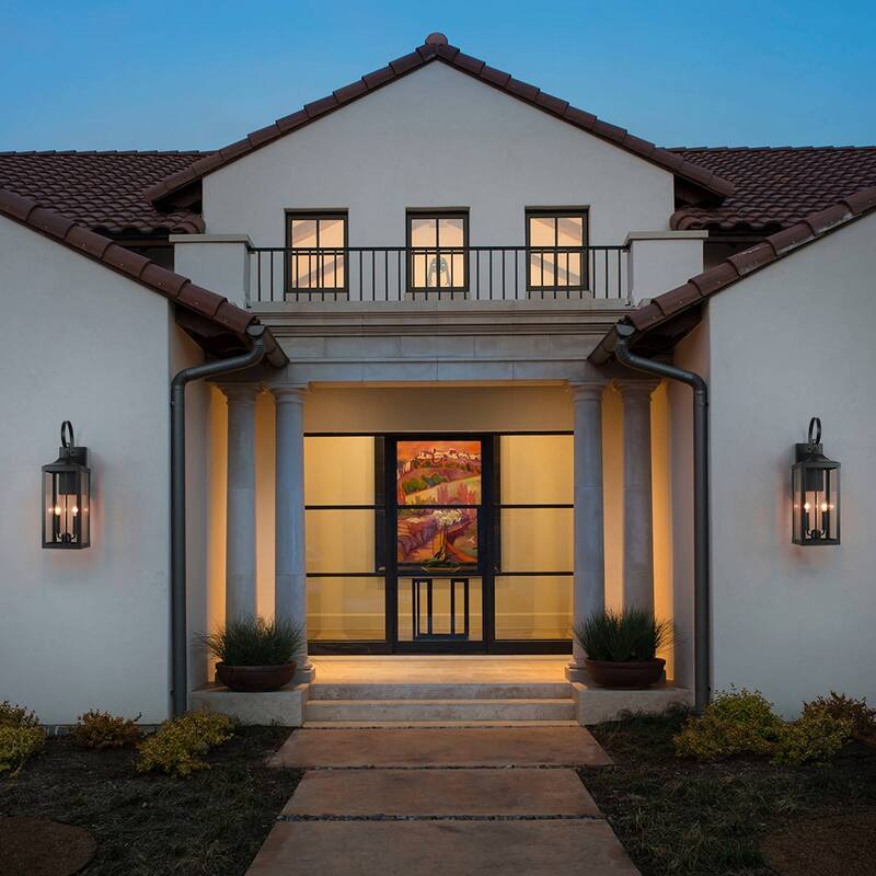 25.7"H 2-Light Large Outdoor Bronze Exterior Wall Lantern Sconce Light