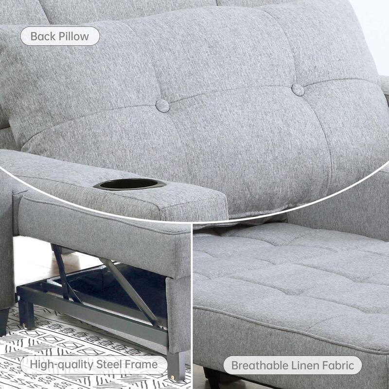 Futon Chair Bed Convertible Chair 3-in-1 Pull Out Sleeper Chair Beds for Living Room