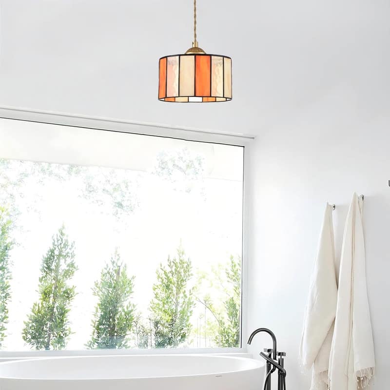 7.7 INCH Tiffany hanging light gold hallwaylight glass, metal pendant light