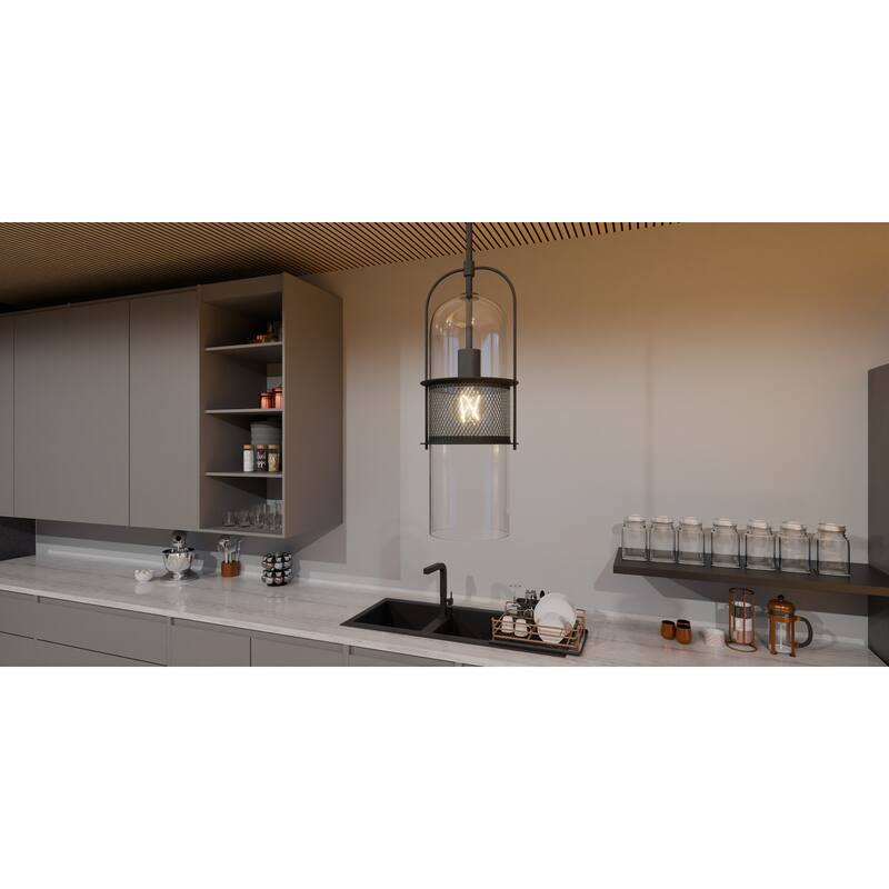 Soffer 1-Light Matte Black Mini Pendant Light