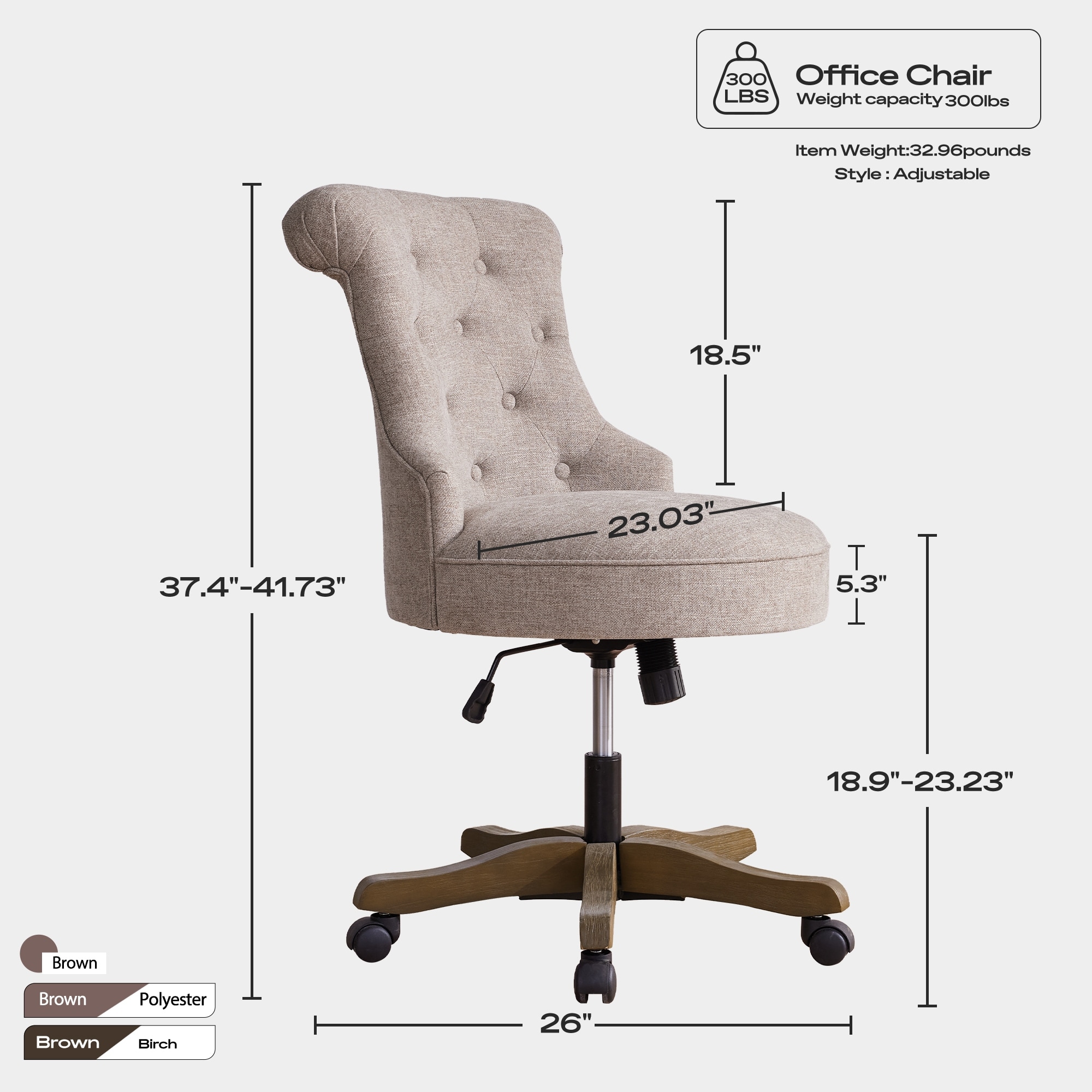 Birch desk store chair