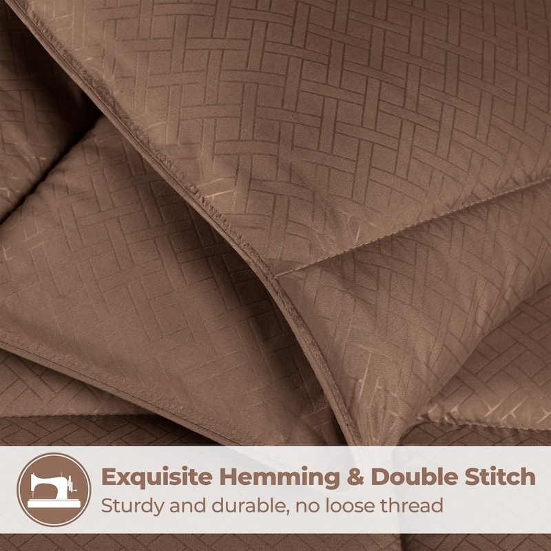 Superior Monochrome Basketweave Microfiber Down Alternative Comforter