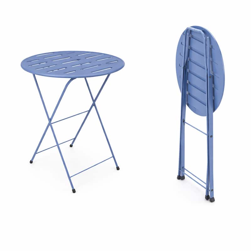 28-in H 3-Piece Metal Folding Bistro Set , Blue