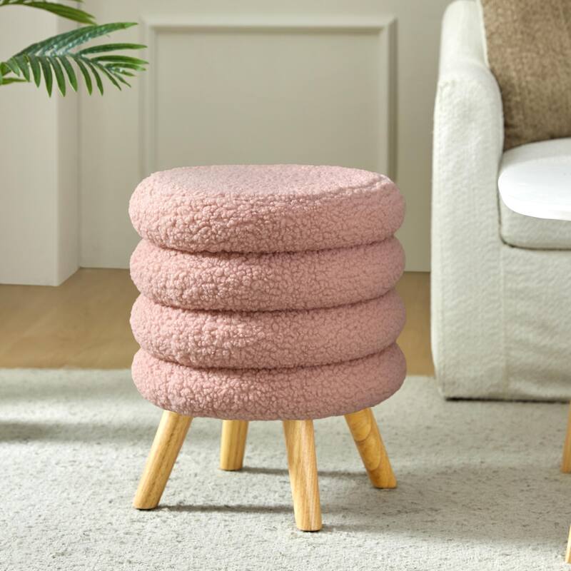 Deonicio 15.7" Wide Ottoman with Solid wood Legs