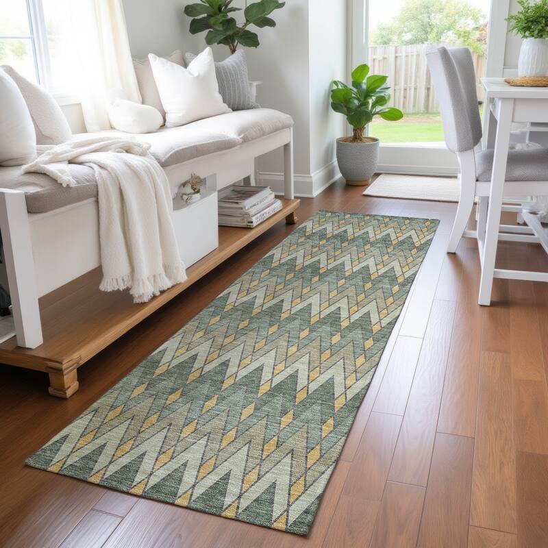 Machine Washable Indoor/ Outdoor Modern Baxter Chantille Rug