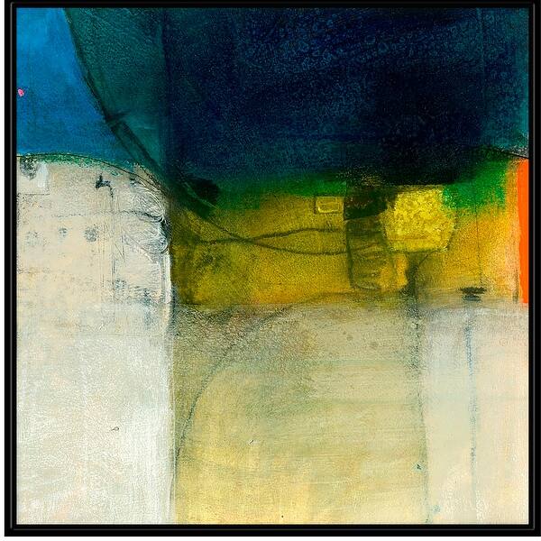 Shop 42 X 42 White And Yellow Abstract Design Square Framed Canvas Wall Art Decoration Free Shipping Today Overstock 28693265