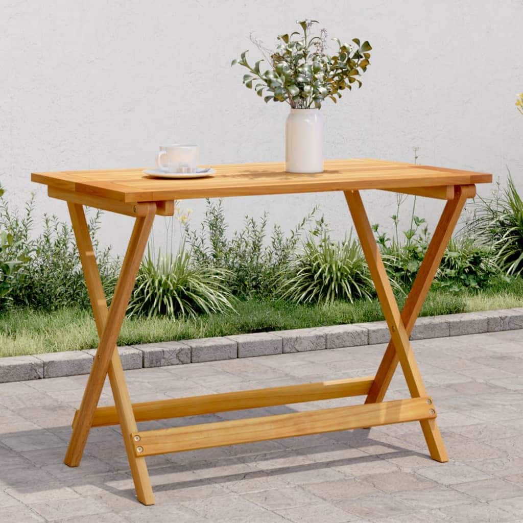 vidaXL Garden Table Brown Solid Acacia wood Medium Foldable - 20.7 x 35.4 x 25.6