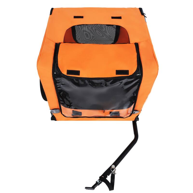 Outdoor Collapsible Pet Bike Trailer With 16-Inch All-Terrain Wheels & Universal Hitch-Foldable Dog/Cargo Carrier Cart