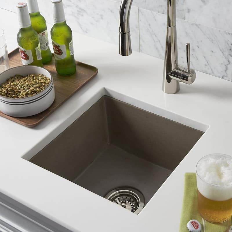 Ventana 15-inch NativeStone Concrete Bar/ Prep Sink - 15" x 15" x 8"