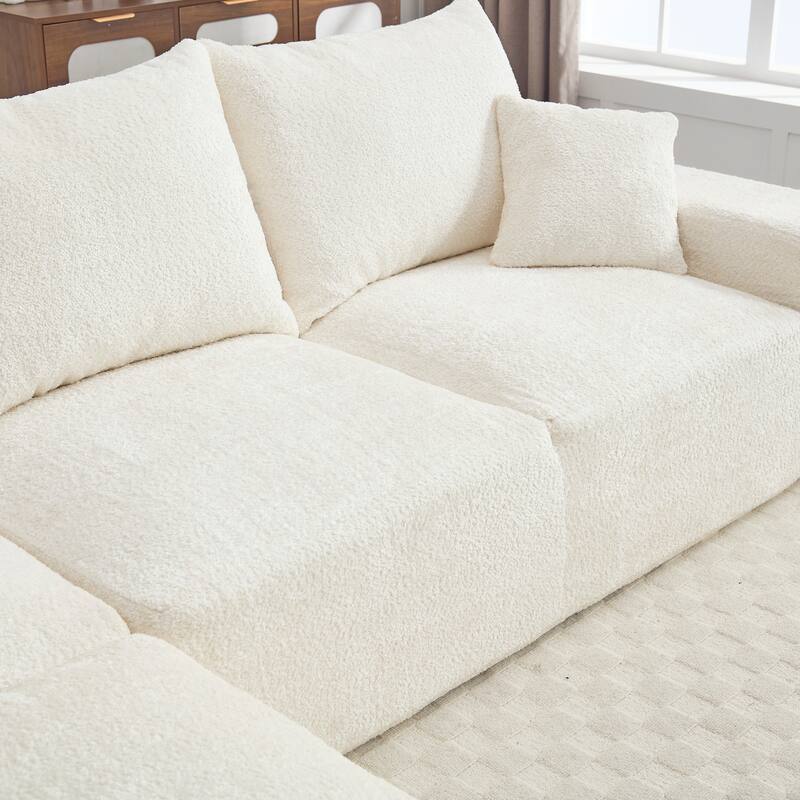 Floor Standing Chaise Lounge Couch L-shape Sectional Sofa with Ottoman