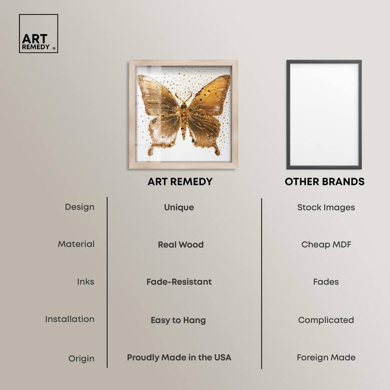 Lemon Glow Wings Shadowbox by Art Remedy