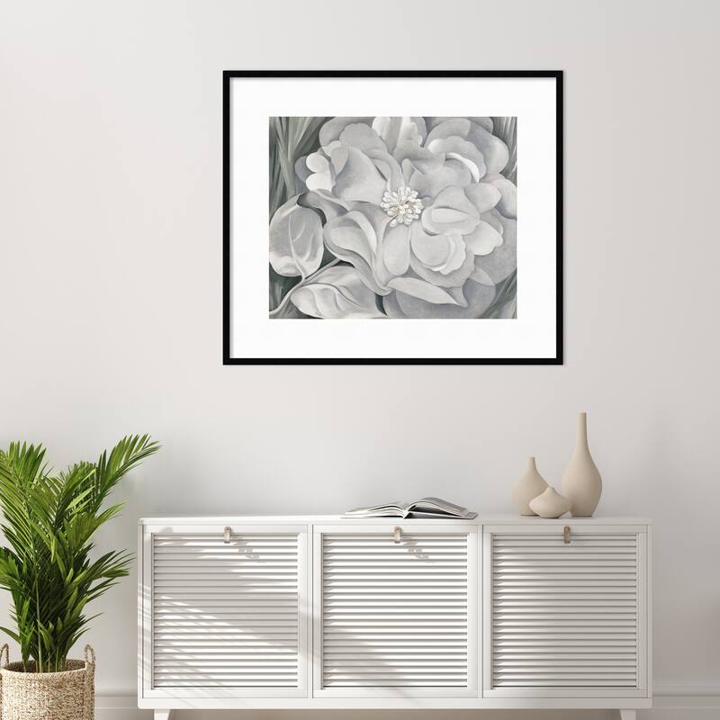 The White Calico Flower 1931 by Georgia O'Keeffe Framed Art Print - Bed ...