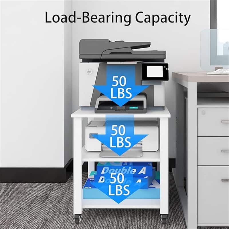 3-Tier Laser Printer Cart - 19.7 x 19.7 x 22.6