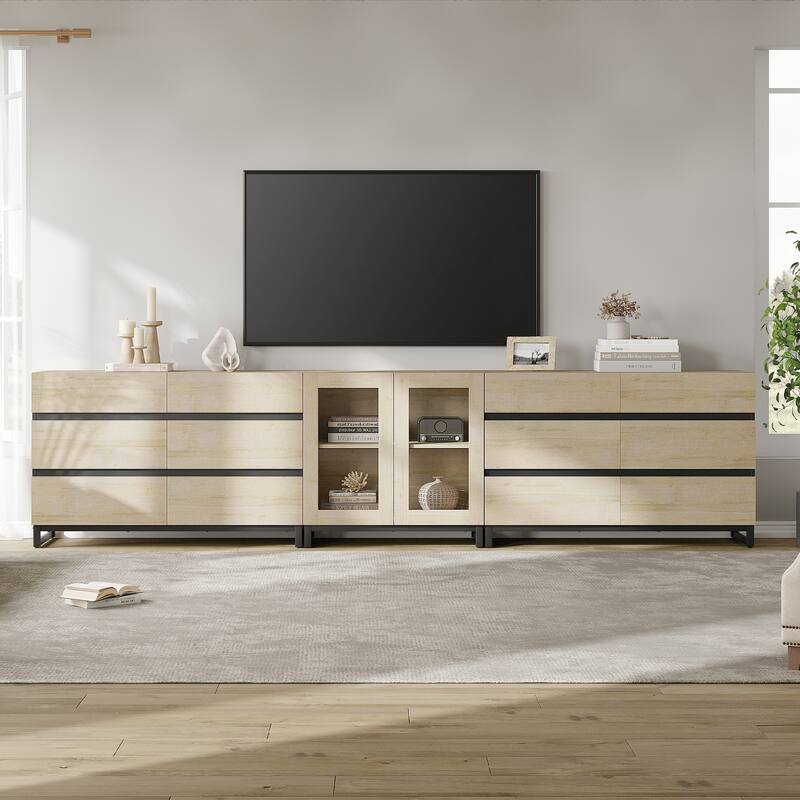 3 in 1 TV Stand for TVs up to 120 inches, Modern Entertainment Center for Living Room, Bedroom