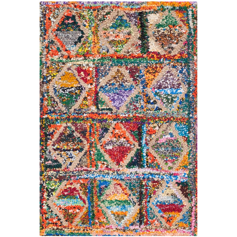 SAFAVIEH, Handmade Nantucket Gudfinna Contemporary Cotton Rug - 2' x 3' - Multi