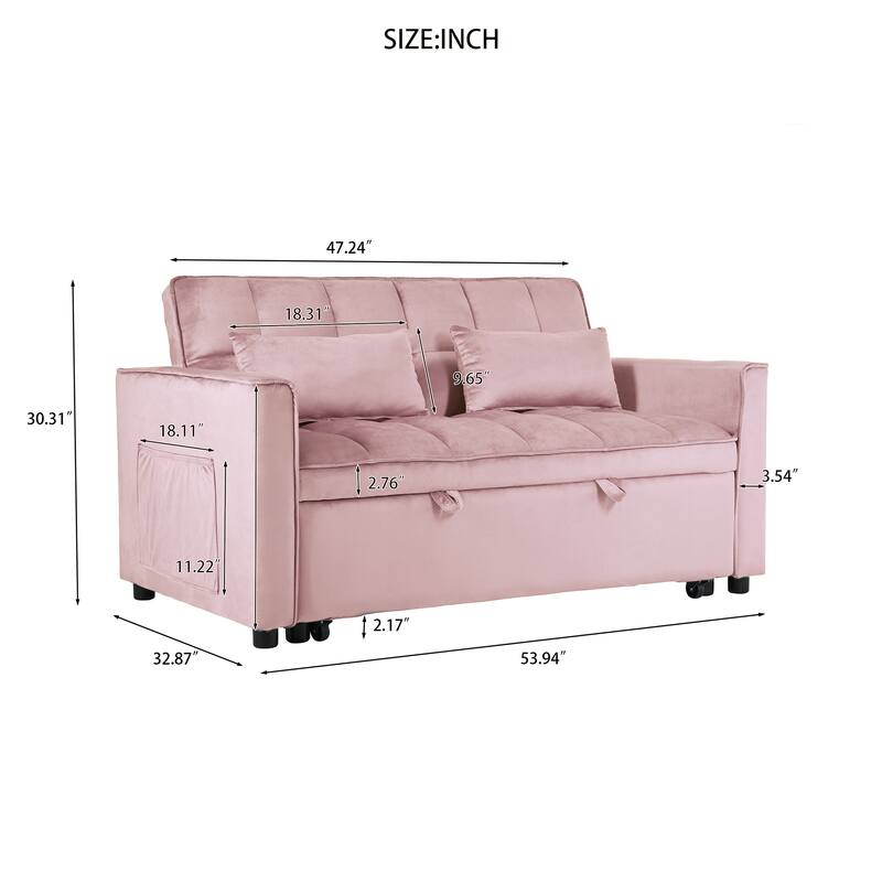 Three in one pull-out sofa with backrest and pillow, sofa bed chair