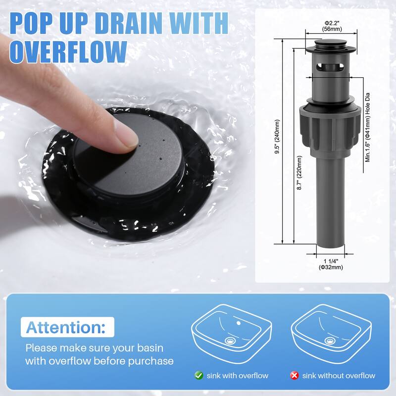 WOWOW 4 in. Centerset Double Handle High Arc Bathroom Sink Faucet