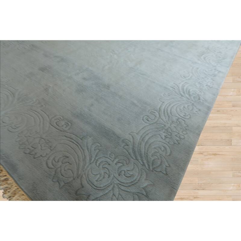 12x20 Oversize Hand Knotted Wool Light Blue Aubusson Savonnerie Plush Pile Rug - 12' x 20'