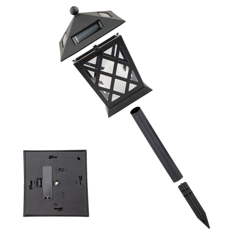 Alpine Corporation 16" Tall Outdoor Solar Powered Pathway LED Light Stakes (Set of 4)