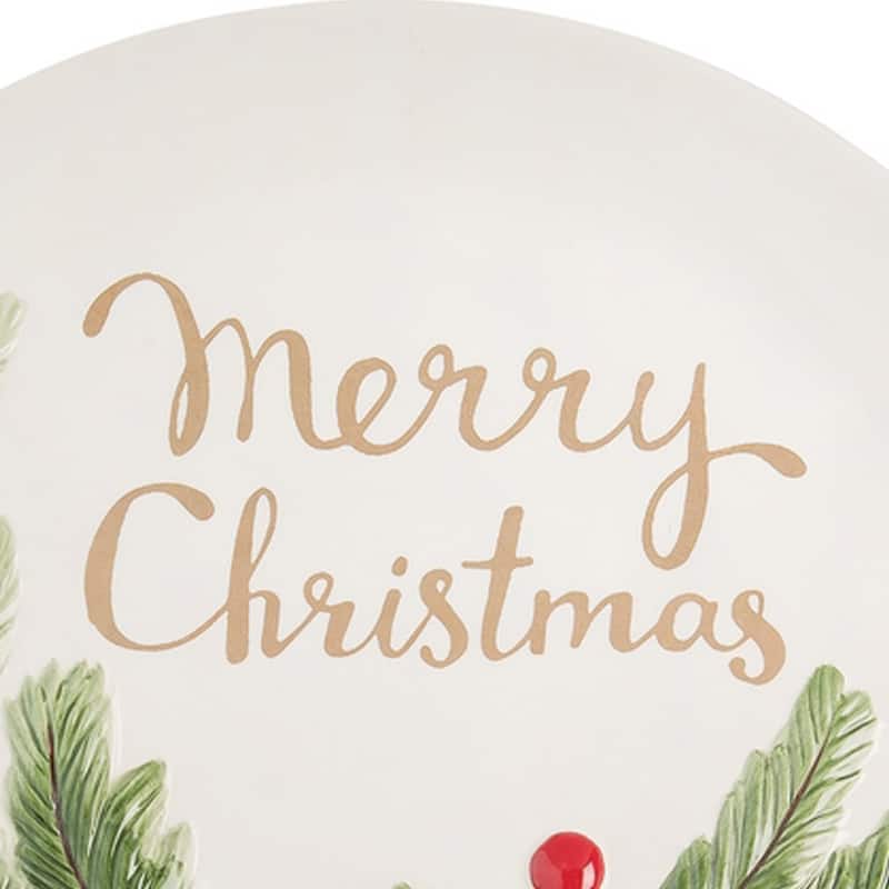13" Merry Xmas Handpainted Platter