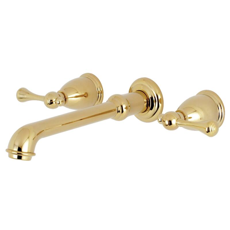 Kingston Brass English Country 3-Hole Wall Mount Roman Tub Faucet - Polished Brass