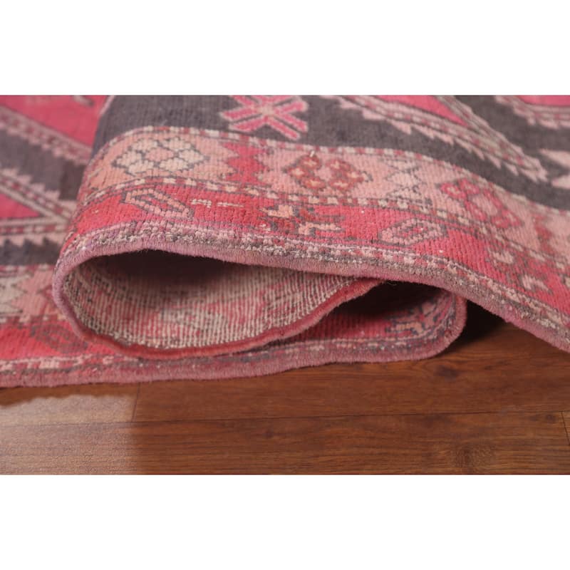 Over-Dyed Meshkin Persian Vintage Area Rug Handmade Wool Carpet - 5'2"x 9'4"