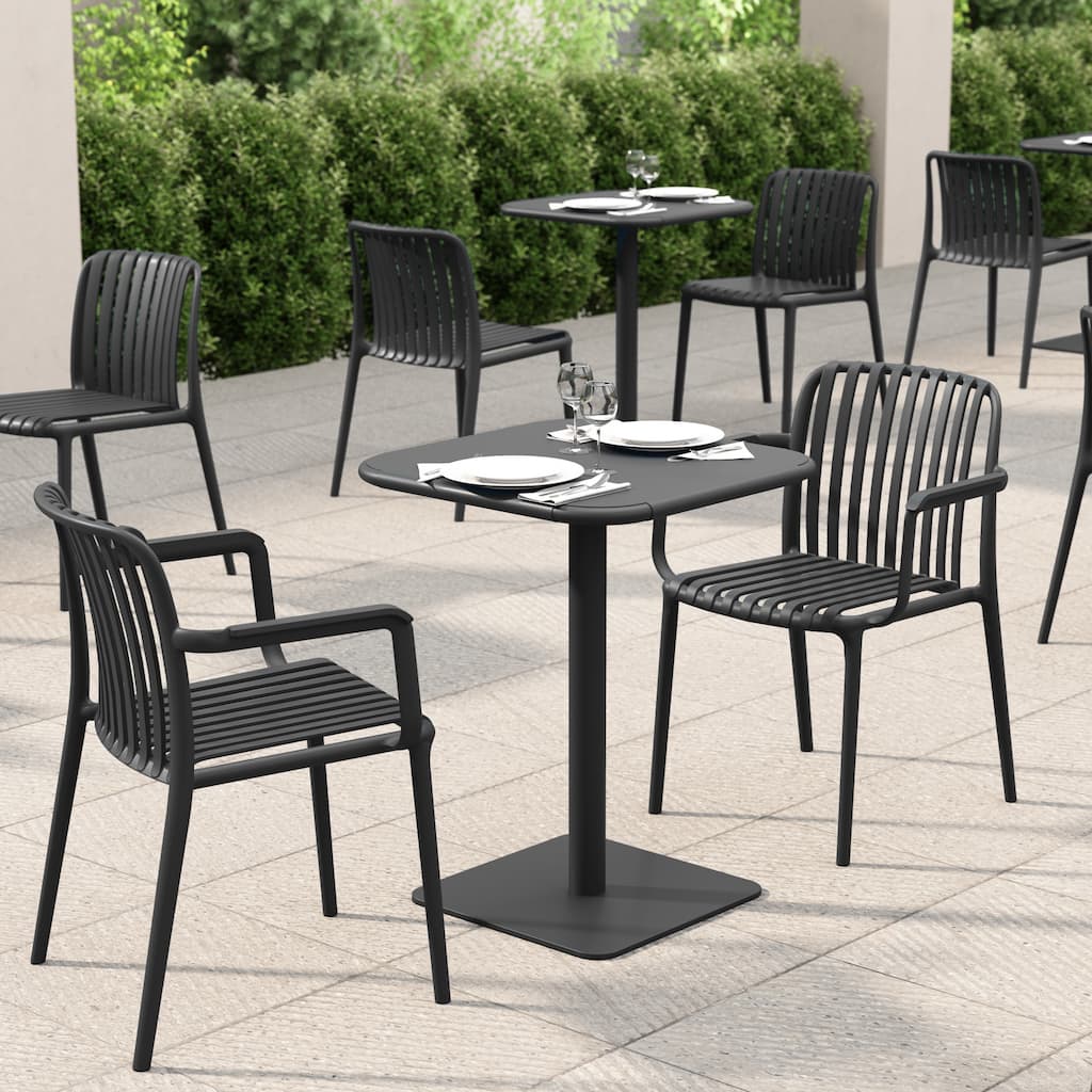 Haley Square Steel Table 24" Black