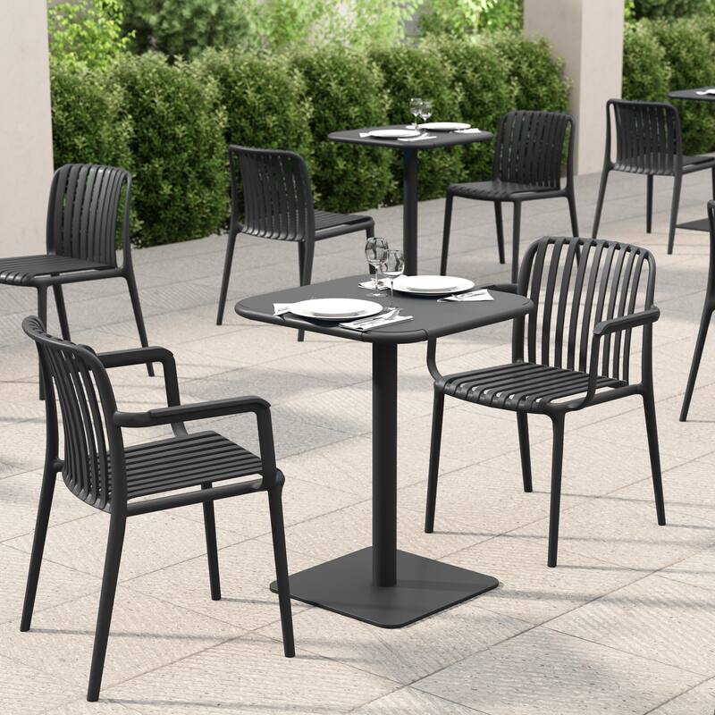 Haley Square Steel Table 24" Black