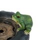preview thumbnail 6 of 6, Black Resin Old Tire Frog Friends Outdoor Fountain - 10" H x 15.9" Diameter