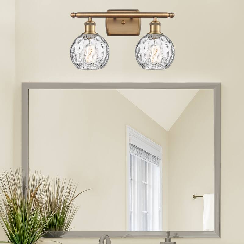 Innovations Lighting Athens Water Glass 2 Light 16" Bath Vanity Light