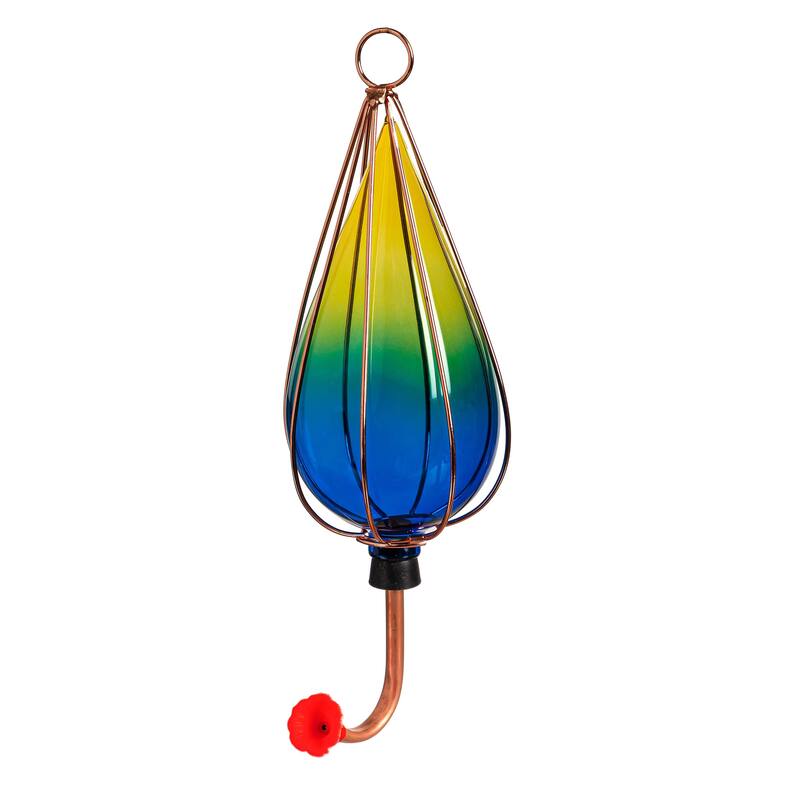 Ombre Art Glass Hummingbird Feeder (Set of 3)