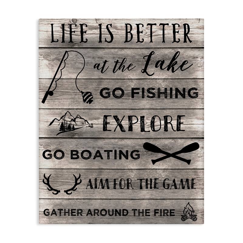 Stupell Lake Activities & Phrases Canvas Wall Art Design By CAD Designs - 36 x 48