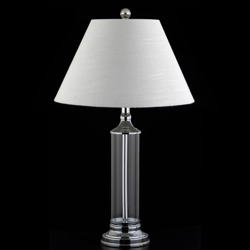 Judith 29" Glass LED Table Lamp, Clear/Chrome (Set of 2) by JONATHAN Y