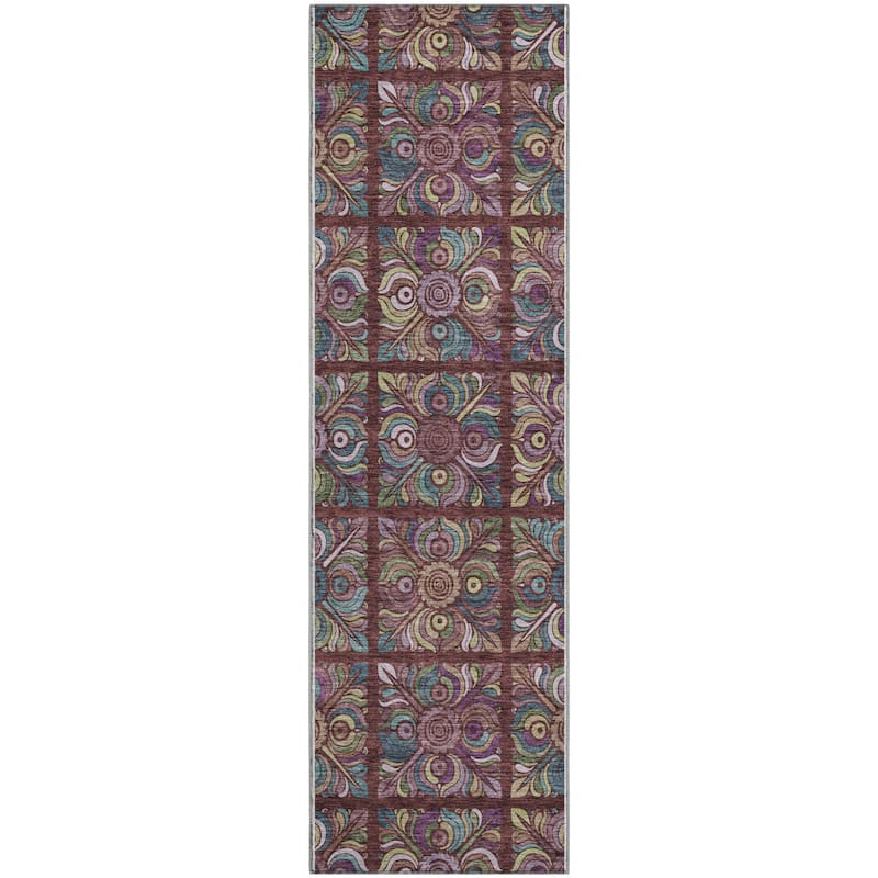 Premium Washable Super Soft Mosaic Panel Mayfield Rug