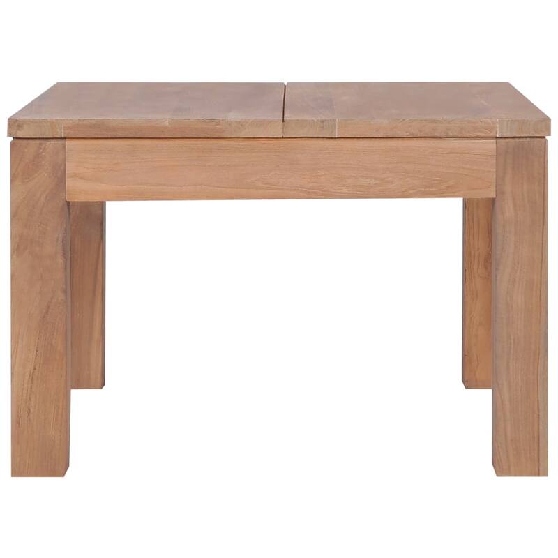 vidaXL Coffee Table End Table Sofa Table Solid Wood Teak with Natural Finish - 23.6"x23.6"x15.7" (L x W x H)
