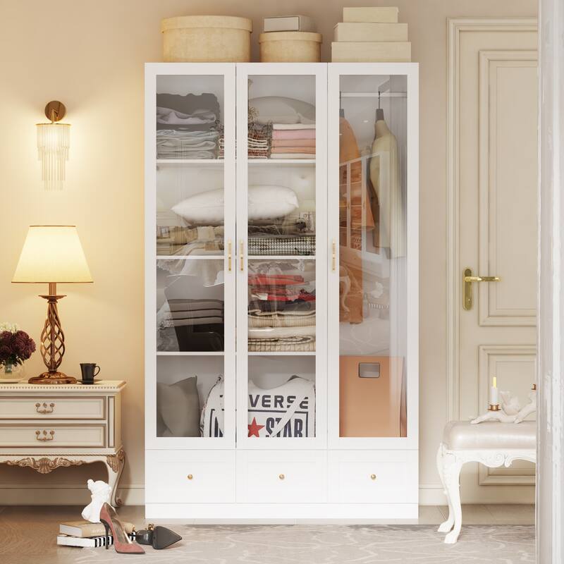 Multi-Piece Wardrobe Set Adaptable Closet Modules Combo Armoires