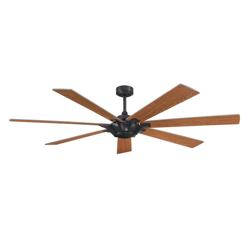72" Wooden 7-Blade Large Outdoor Industrial DC Ceiling Fan with Remote
