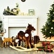 preview thumbnail 8 of 7, Kids Metal Plush Ride-On Rocking Horse Chair Toy With Nursery Rhyme Music - Dark Brown - Dark Brown