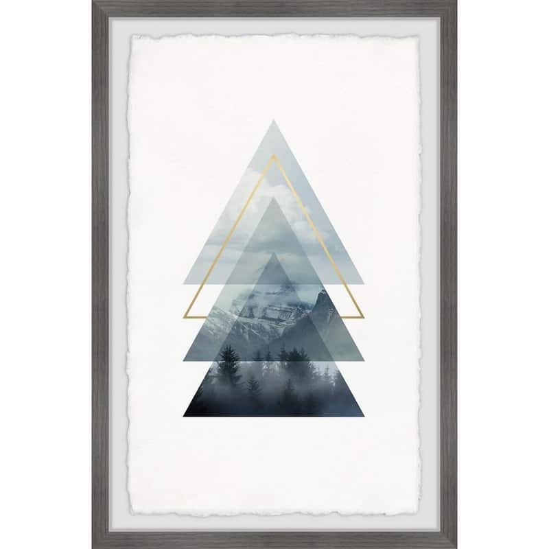 Triangle Pines Framed Painting Print - Home Wall Art Decor - Scenic Landscape Picture