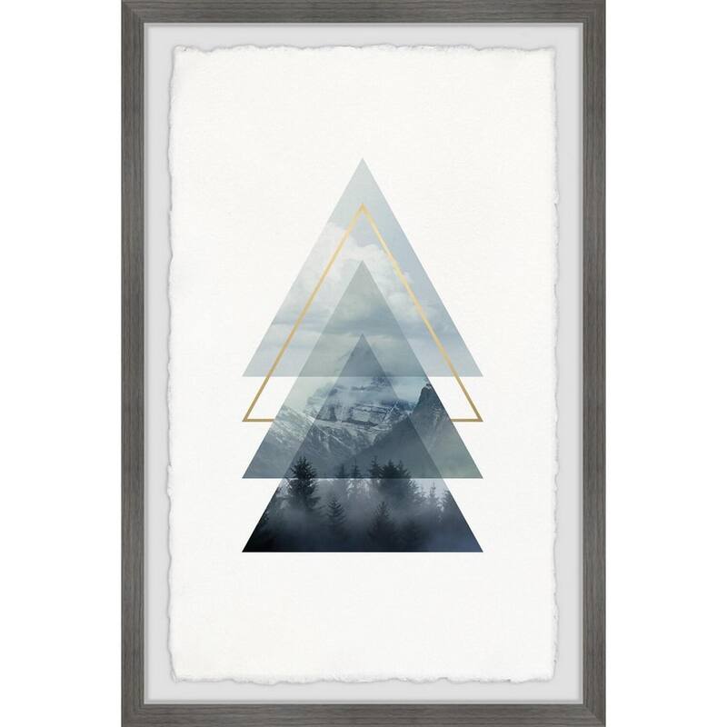 Triangle Pines Framed Painting Print - Nature Wall Art for Home Decor