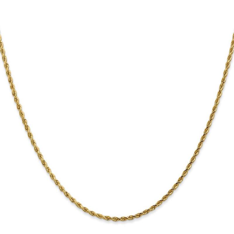 Curata 14k Yellow Gold Lobster Claw Closure Valu plus 1.75mm Sparkle Cut Chain Bracelet