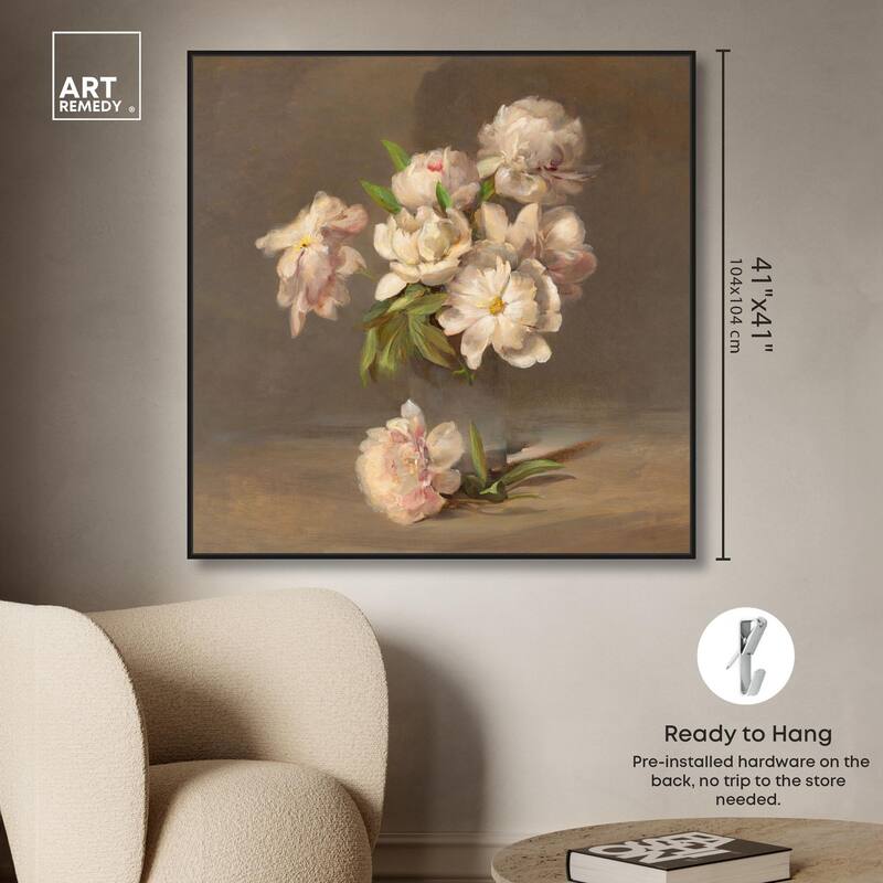 Porter Peonies in a Vase Canvas by Art Remedy