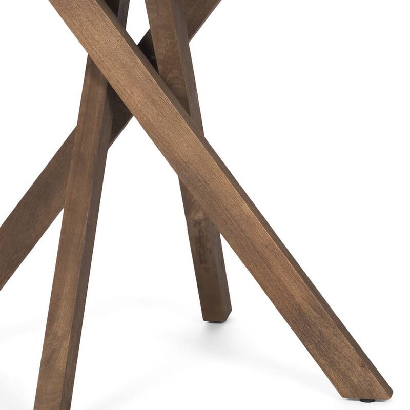 HomeRoots 32" Brown Solid Wood and Wood Tray Table - 32.00 in. x 30.00 in. x 32.00 in.