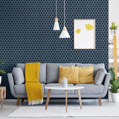 Merola Tile Tribeca 2" Hex Glacier Blue 6" x 6" Porcelain Floor and Wall Tile