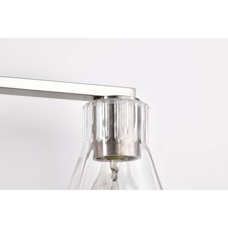 Gianna 3 Light Vanity Brushed Nickel Finish Clear Glass - Brushed Nickel